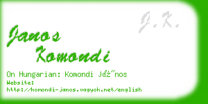 janos komondi business card